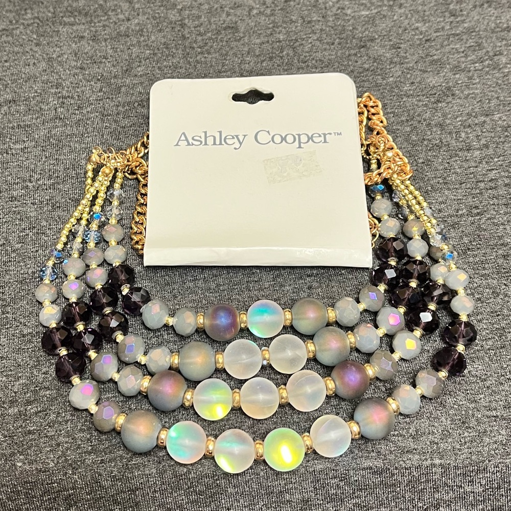 Ashley Cooper Aurora Borealis multi strand beaded necklace - Picture 2 of 7